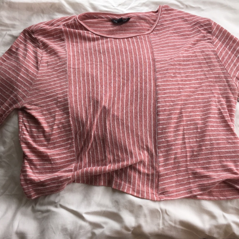 Pink striped Top Shop long sleeve